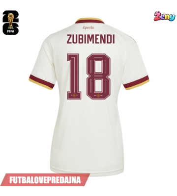 Lacne Ženy Futbalové dres Španielsko Martin Zubimendi #18 MS 2026 Krátky Rukáv - Preč